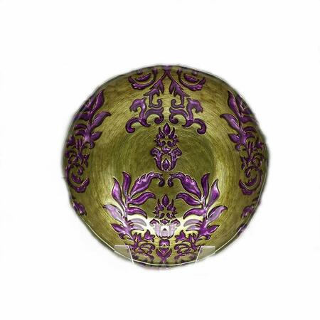 AMERICAN GRANBY Damask 7.5 in. Green Purple Bowl, 4PK 5943-8